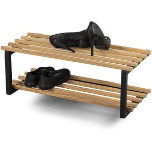 Schuhregal Norton 71 x 26 x 34cm Schwarz/Schwarz/Eiche