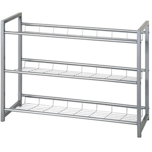 Schuhregal - silber - Materialmix - 80 cm - 60 cm - cm 30,0 | Möbel Kraft