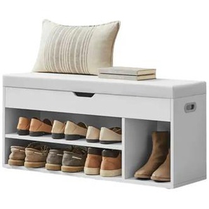 Schuhregal - weiß - Materialmix - 100 cm - 44 cm | Möbel Kraft