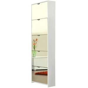 Schuhschrank   Dervio ¦ weiß ¦ Maße (cm): B: 58 H: 177 T: 17.0