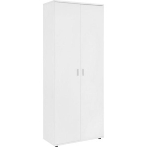 Schuhschrank Galant, Weiß, Holzwerkstoff, 5 Fächer, 69x176x34 cm, Made in EU, Garderobe, Schuhaufbewahrung, Schuhschränke