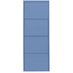 HEINE HOME Schuhschrank Schränke Gr. H/B/T ca. 136/50/15 cm, 4 Klappen, blau (rauchblau) Schuhschränke