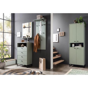 Schuhschrank Janne II 60 x 186 x 33cm Grün/Mintgrau