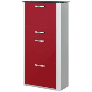 Schuhschrank  Juno ¦ rot ¦ Maße (cm): B: 71 H: 136 T: 35.0