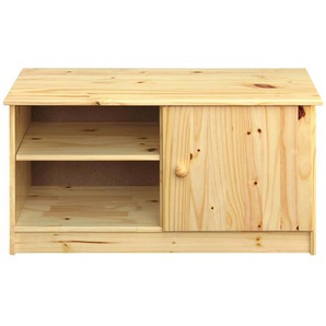 Schuhschrank Kiefern Holz, 1 Tür, 2 offene Fächer - Schuhkommode, Schuhablage