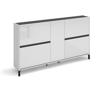 Schuhschrank KITALY EASY Schränke Gr. B/H/T: 169 cm x 93 cm x 25,2 cm, 1 St., weiß (weiß hglanz, anthrazit, hgl) Schuhschränke