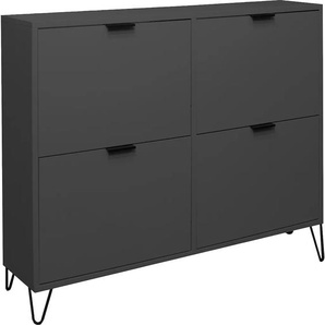 Schuhschrank MÄUSBACHER Bonnie Schränke Gr. B/H/T: 120 cm x 99 cm x 25 cm, schwarz (anthrazit matt) Schuhschränke Breite 120 cm hängend und stehend mit Drahtgestell