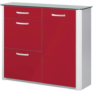 Schuhschrank - rot - Materialmix - 117 cm - 97 cm - cm 35,0 | Möbel Kraft