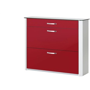 Schuhschrank - rot - Materialmix - 117 cm - 97 cm - cm 35,0 | Möbel Kraft