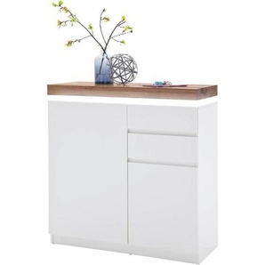 Xxxl Schuhschrank Romina, Weiß, Eiche, Holzwerkstoff, Asteiche,Eiche, massiv, 6 Fächer, 2 Schubladen, 91x97x38 cm, Beimöbel erhältlich, Garderobe,