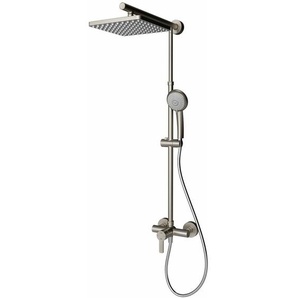 Schulte Duschsystem, DuschMaster Rain mit Einhebelmischer, Farbe: Edelstahl, Kopfbrause eckig