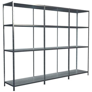 SCHULTE Regalwelt Steckregal Stecksystem Grund- und 2x Anbauregale, Metall verzinkt, 1800x2800x500 mm, 12 Böden
