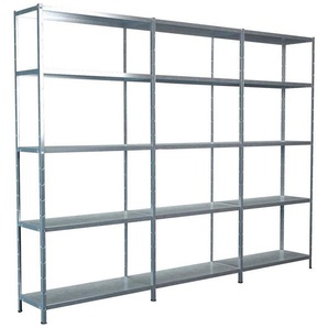 SCHULTE Regalwelt Steckregal Stecksystem Grund- und 2x Anbauregale, Metall verzinkt, 2000x3400x350 mm, 15 Böden