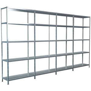 SCHULTE Regalwelt Steckregal Stecksystem Grund- und 3x Anbauregale, Metall verzinkt, 2000x3800x350 mm, 20 Böden