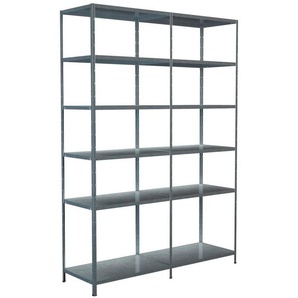 SCHULTE Regalwelt Steckregal Stecksystem Grund- und Anbauregal, Metall verzinkt, 2300x1600x500 mm, 12 Böden