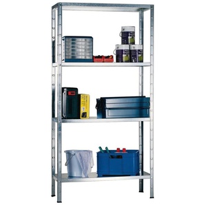 SCHULTE Regalwelt Steckregal Stecksystem-Grundregal, Metall verzinkt, 1800x1200x500 mm, 4 Böden