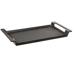 Schulte Ufer Grillplatte , Schwarz , Metall , 24x3x44 cm , Grüner Punkt, PFOA-frei , Grills, Grillzubehör