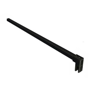 Schwarz Stabilisator Stange - Eckig - Fix - 65-120cm - für Duschwand & Duschkabine - Glaszentrum Hagen