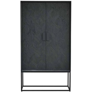 Schwarzer Wohnzimmerschrank in modernem Design Mangobaum Massivholz
