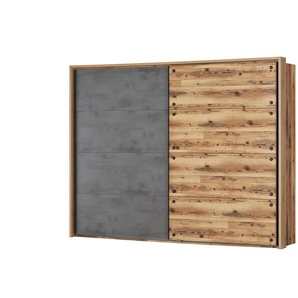 Schwebetürenschrank 2 -türig - holzfarben - Materialmix - 270 cm - 210 cm - cm 60,0 | Möbel Kraft
