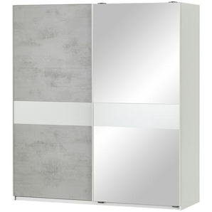Schwebetürenschrank, 2-türig  Mansfield ¦ grau ¦ Maße (cm): B: 180 H: 198 T: 64
