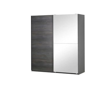 Schwebetürenschrank 2-türig - schwarz - Materialmix - 180 cm - 198 cm - cm 64,0 | Möbel Kraft