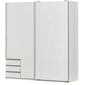 Schwebetürenschrank 2-türig - weiß - Materialmix - 180 cm - 198 cm - cm 64,0 | Möbel Kraft