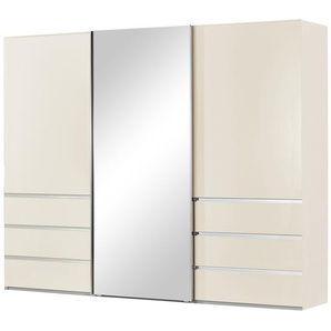 Schwebetürenschrank, 3-türig  Mitta ¦ creme ¦ Maße (cm): B: 300 H: 236 T: 67