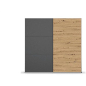 Schwebetürenschrank Acton - grau - Materialmix - 218 cm - 210 cm | Möbel Kraft