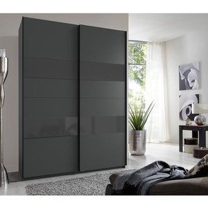 Schwebetürenschrank Altona I 135cm Schwarz/Graphit/Glas Schwarz