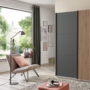 Schwebetürenschrank Andorra 200cm Grau/Graphit/Eiche Artisan Dekor