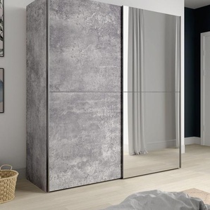 Schwebetürenschrank Blackrock 170 x 191 x 61cm Grau/Beton Dekor