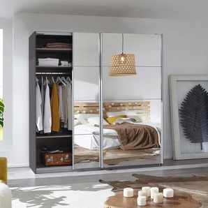 Schwebetürenschrank I 181cm Grau/Graumetallic Basic 2 Spiegeltüren