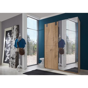 Schwebetürenschrank Cardiff 135cm Braun mit Spiegeltür/-en