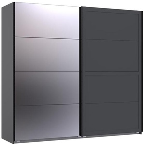 Schwebetürenschrank Chalet, graphit, 225 x 208 cm, mit Spiegeltür