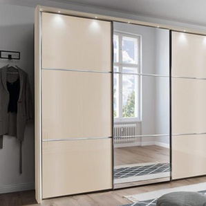 Schwebetürenschrank Clivo 3000, Bianco Eiche Nachbildung/champagner