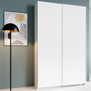 Schwebetürenschrank Fast, weiß, 125 x 195 cm