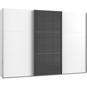 Schwebetürenschrank FRESH TO GO Level Schränke Gr. B/H/T: 300 cm x 216 cm x 65 cm, 3 St., weiß (weiß, grauglas) Schranksysteme und Schrankserien mit jeweils einer Glastür