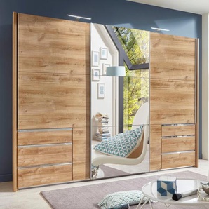 Schwebetürenschrank FRESH TO GO Level Schränke Gr. B/H/T: 300 cm x 236 cm x 65 cm, 3 St., braun (plankeneichefarben) Schranksysteme und Schrankserien jeweils mit einer Spiegeltür