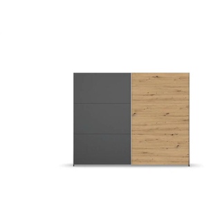 Schwebetürenschrank - grau - Materialmix - 261 cm - 59 cm | Möbel Kraft