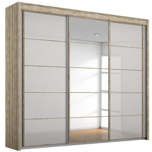 Schwebetürenschrank Imperial 2.6, Eiche Sanremo hell/seidengrau, 300 x 235 cm