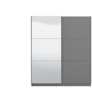Schwebetürenschrank INOSIGN Sierra Schränke Gr. B/H/T: 179 cm x 210 cm x 62,5 cm, Mit Spiegeltür, grau (graphite grau) Schwebetürenschränke und Schiebetürenschränke