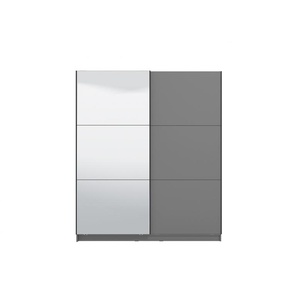 Schwebetürenschrank INOSIGN Sierra Schränke Gr. B/H/T: 179 cm x 210 cm x 62,5 cm, Mit Spiegeltür, grau (graphite grau) Schwebetürenschränke und Schiebetürenschränke mit Spiegel, INKLUSIVE Inneneinteilung