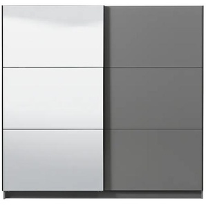Schwebetürenschrank INOSIGN Sierra Schränke Gr. B/H/T: 217 cm x 210 cm x 62,5 cm, Mit Spiegeltür, grau (graphite grau) Schwebetürenschränke und Schiebetürenschränke mit Spiegel, INKLUSIVE Inneneinteilung
