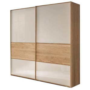 Schwebetürenschrank Kiruna in Eiche, Absetzungen in champagner, Breite ca. 200 cm