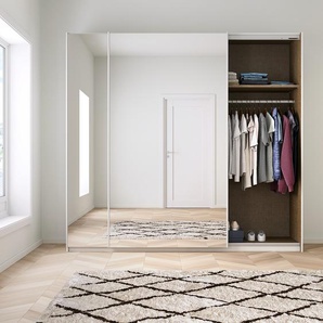 Schwebetürenschrank III 226 x 210cm Weiß/Alpinweiß Chrom