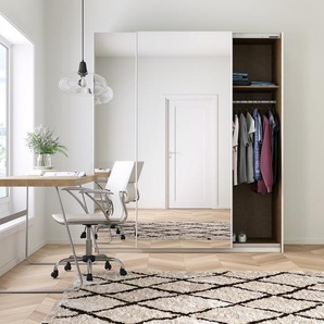 Schwebetürenschrank III 181 x 210cm Weiß/Alpinweiß Chrom