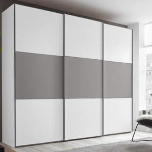Schwebetürenschrank Lento in weiß/saphir, 249 x 222 cm, inkl. umfangreiche Zusatzausstattung