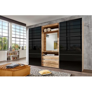 Schwebetürenschrank Glas I 216cm Grau/Beige