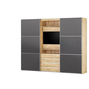 Schwebetürenschrank MagicGlas | grau | 300 cm | 236 cm | cm 65,0 |